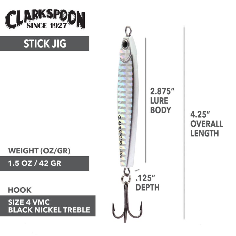 Clarkspoon Stick Jig 2 Pack | Clarkspoon | Bonito Albies Bluefish Mullet and More (Silver Flash) - Image 4